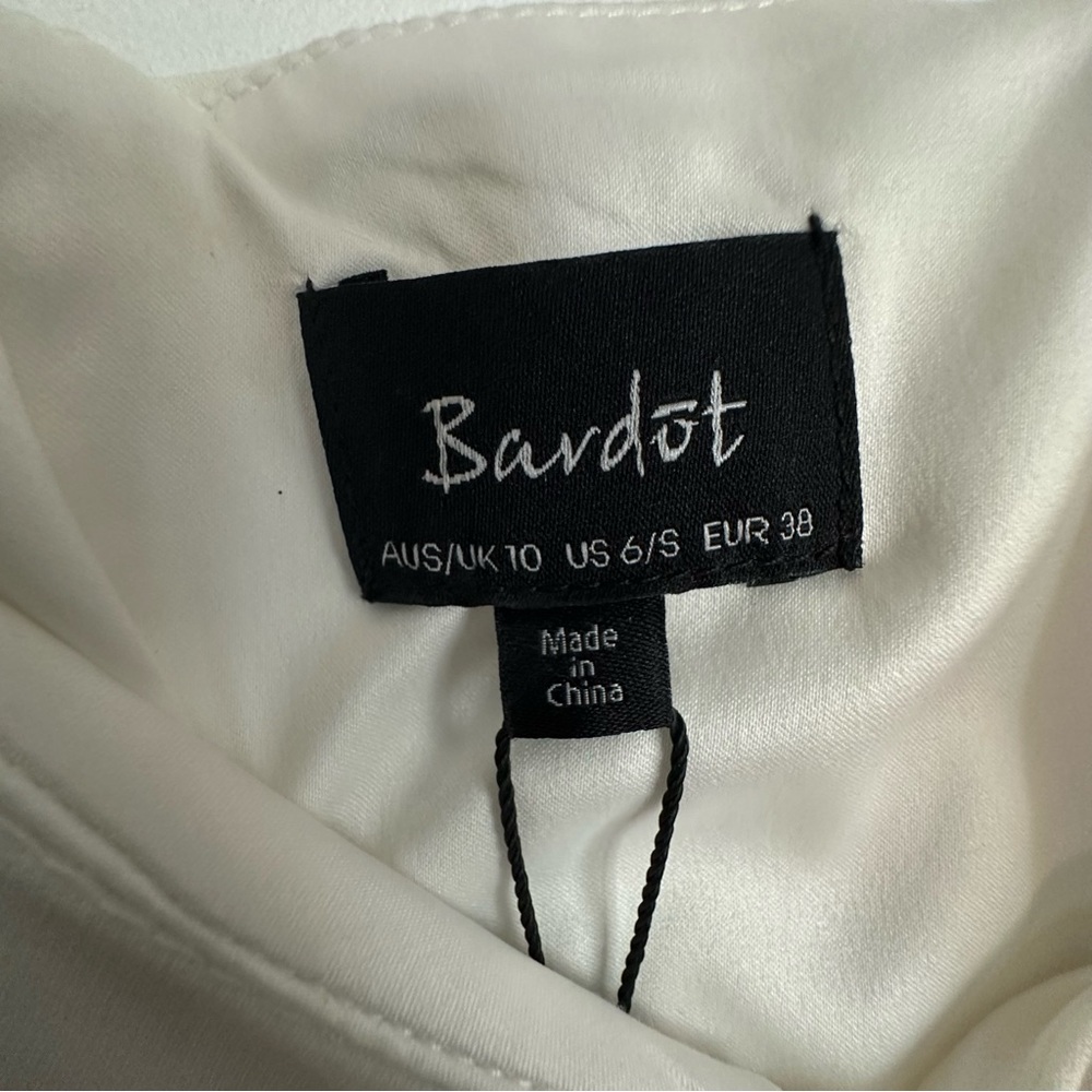 Bardot Camelia One-Shoulder Ruffle Midi Dress in Ivory Size 6 - Picture 12 of 12